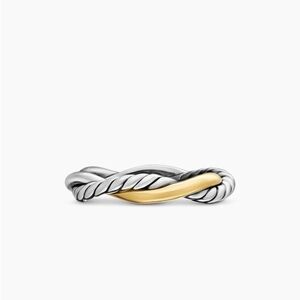 David Yurman Silver and Gold Twisted Ring